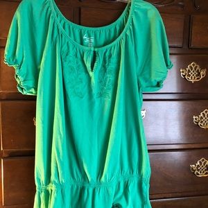 Lane Bryant Green short sleeve peplum top 18/20